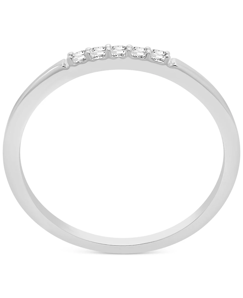 Wrapped Diamond Five-Stone Stack Ring (1/20 ct. t.w.) 14k Yellow or White Gold, Created for Macy's