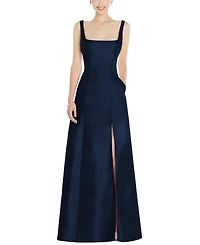 Alfred Sung Women's Sleeveless Square-Neck Princess Line Gown with Pockets