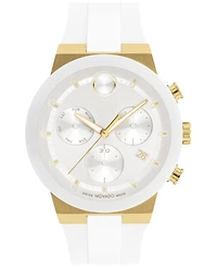 Movado Men's Swiss Chronograph Bold Fusion White Silicone Strap Watch 44mm