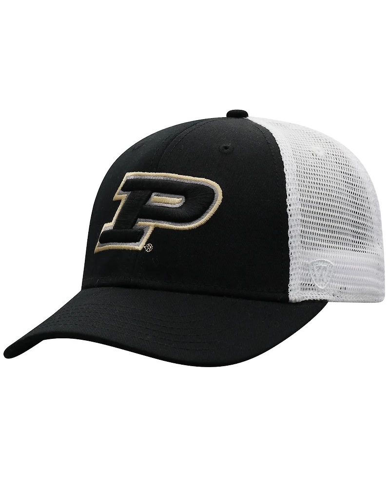 Men's Top of the World Black, White Purdue Boilermakers Trucker Snapback Hat