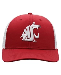 Men's Top of the World Crimson, White Washington State Cougars Trucker Snapback Hat