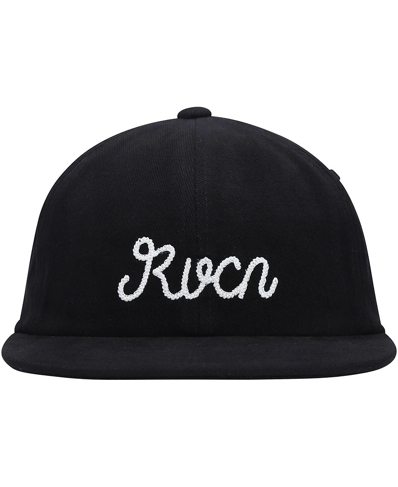Men's Rvca Black Evan Mock Sorry Snapback Hat