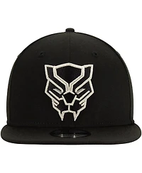 Men's Black New Era Black Panther Classic Logo 9FIFTY Adjustable Snapback Hat