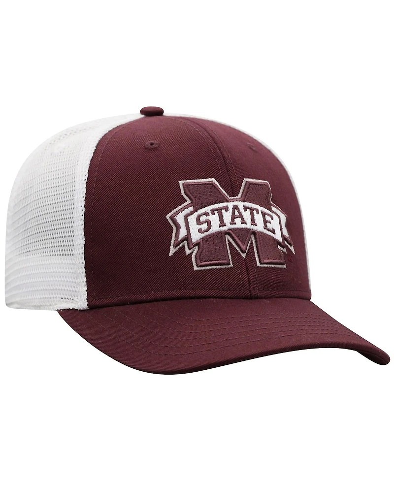 Men's Top of the World Maroon, White Mississippi State Bulldogs Trucker Snapback Hat