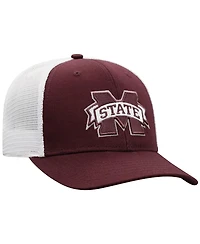 Men's Top of the World Maroon, White Mississippi State Bulldogs Trucker Snapback Hat
