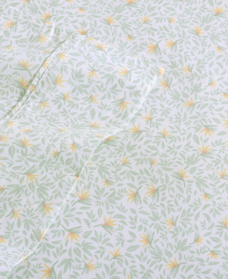 Tommy Bahama Home Crane Flower Cool Zone Cotton Percale 4 Piece Sheet Set