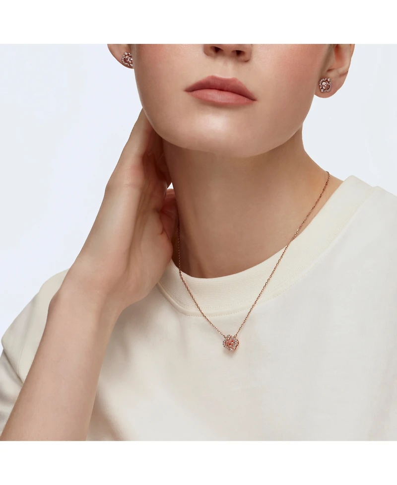 Swarovski Sparkling Dance Clover Rose Gold Tone Plated Set
