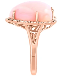 Effy Pink Opal (10-9/10 ct. t.w.) & Diamond (1/5 ct. t.w.) Heart Ring in 14k Rose Gold