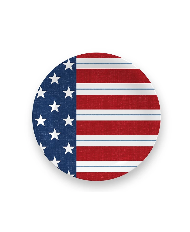 Abode Homewares Melamine Stars Stripes Salad Plates, Set of 4