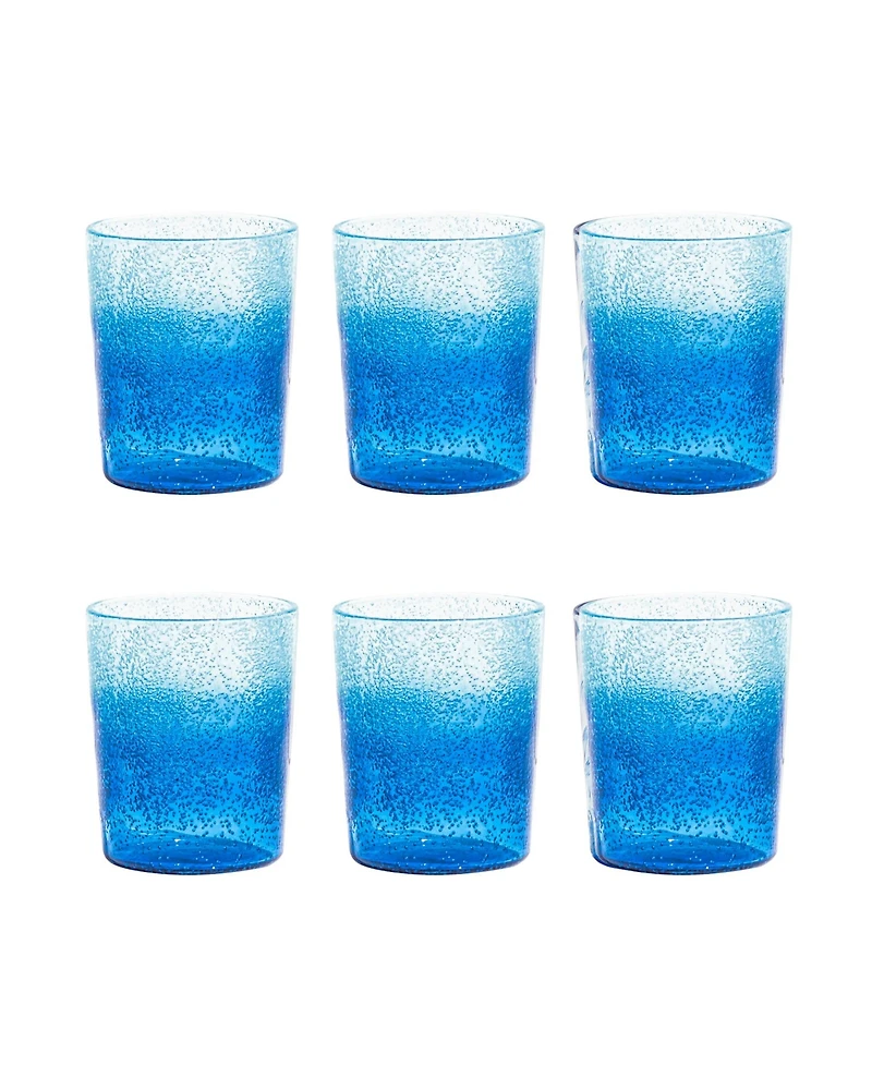 Abode Homewares Oceanic Ombre Double Old Fashion Premium Acrylic Glasses, Set of 6
