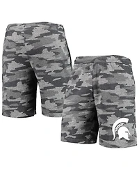 Men's Concepts Sport Charcoal, Gray Michigan State Spartans Camo Backup Terry Jam Lounge Shorts