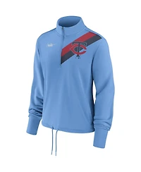 Women's Nike Light Blue Minnesota Twins 1965 Cooperstown Collection Rewind Stripe Performance Half-Zip Pullover