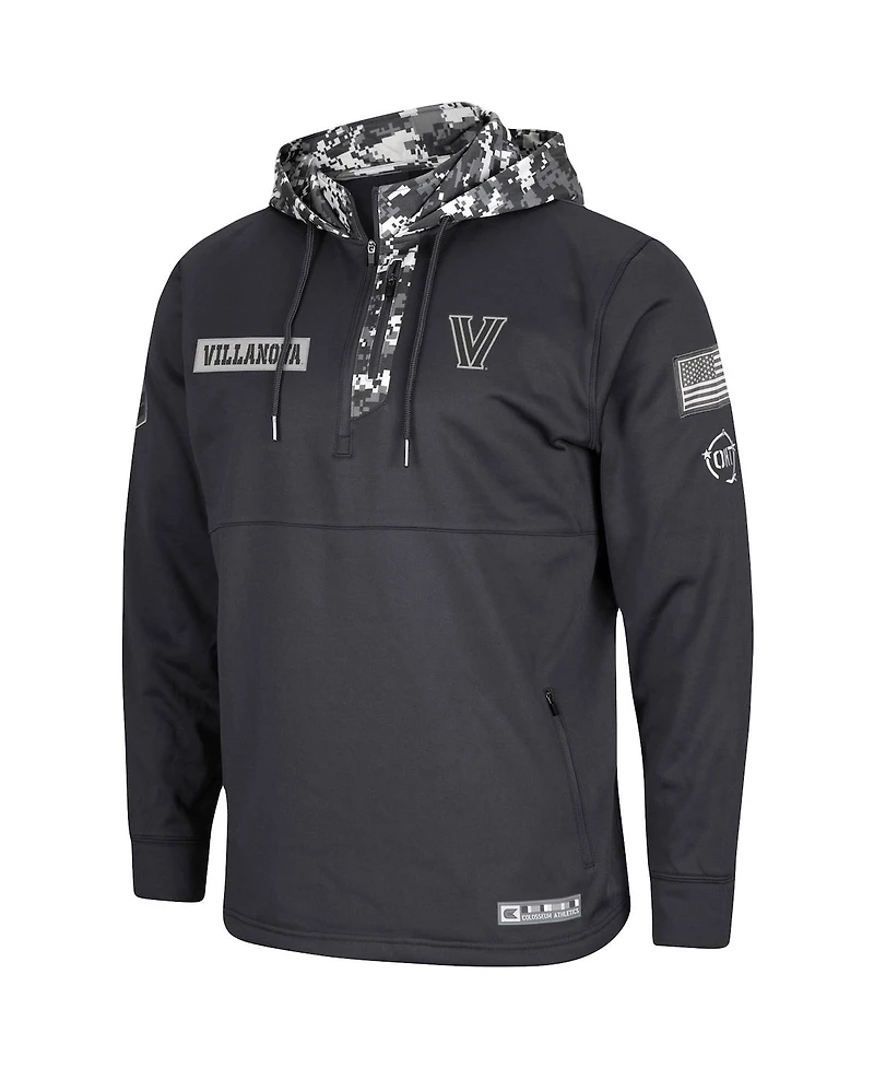 Men's Colosseum Charcoal Villanova Wildcats Oht Military-Inspired Appreciation Digi Camo Quarter-Zip Hoodie