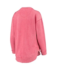 Women's Pressbox Red Wisconsin Badgers Vintage-Like Wash Pullover Sweatshirt