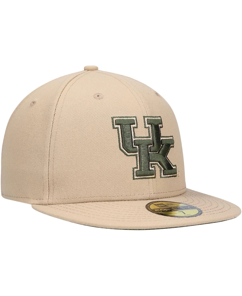 Men's New Era Tan Kentucky Wildcats Camel & Rifle 59Fifty Fitted Hat