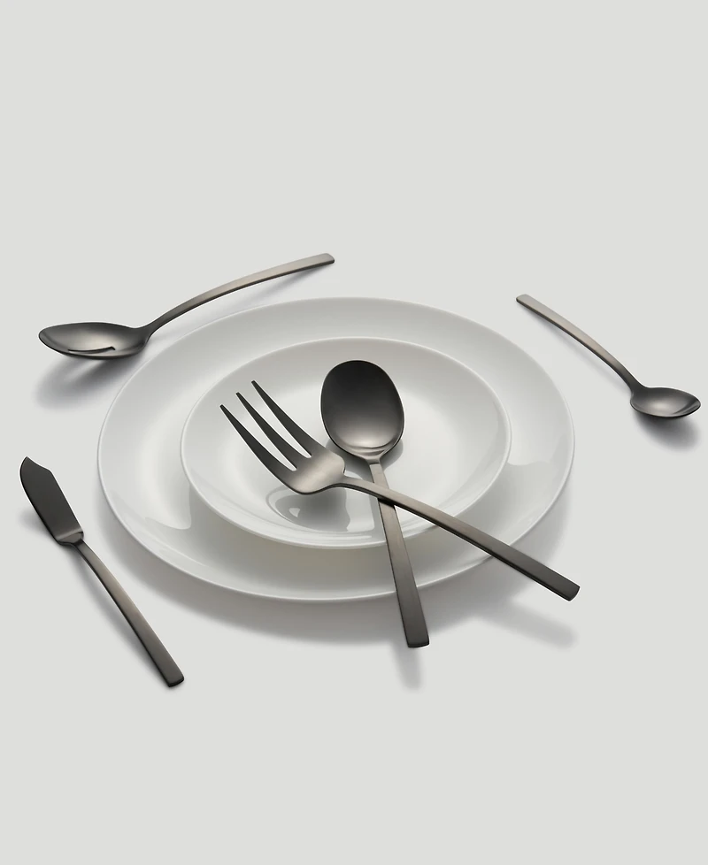 Cambridge Silversmiths Beacon Black Satin 45-Piece Flatware Set, Service for 8