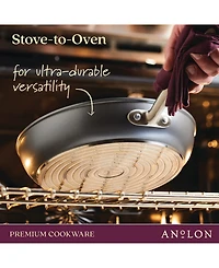 Anolon Accolade Forged Hard-Anodized Nonstick Deep Frying Pan with Lid, 12-Inch, Moonstone