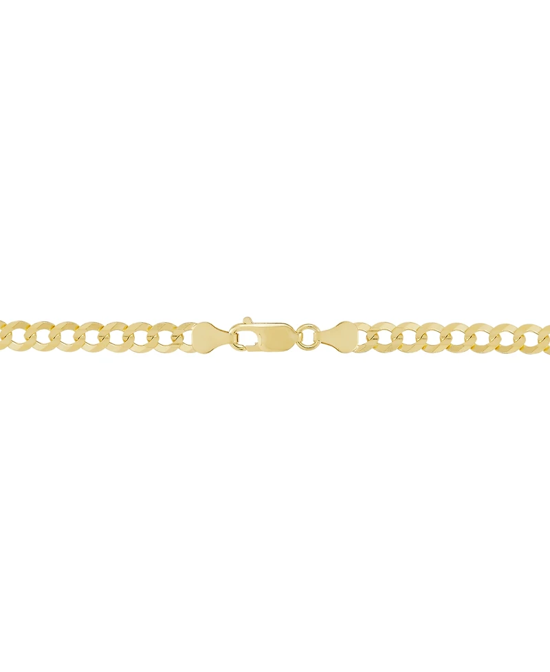 Concave Curb Link 20" Chain Necklace in 14k Gold-Plated Sterling Silver