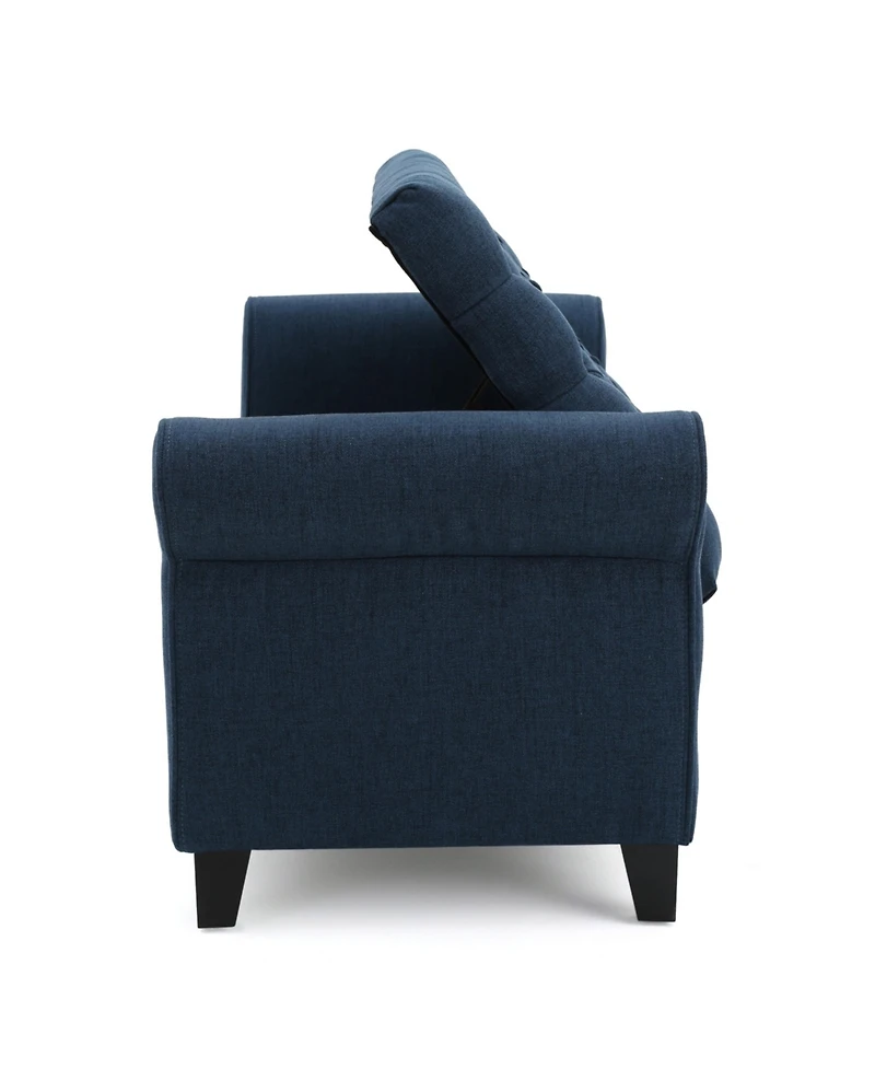 Keiko Contemporary Rolled Arm Storage Ottoman Bench