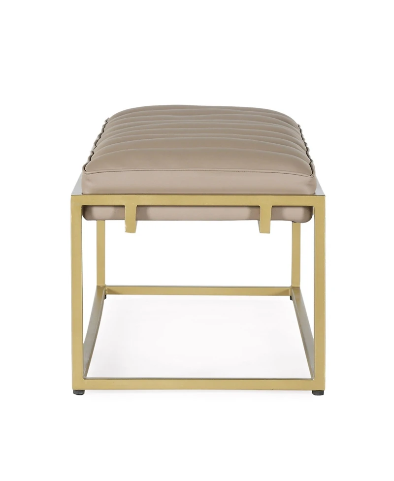 Riebe Contemporary Handmade Channel Stitch Ottoman Bench
