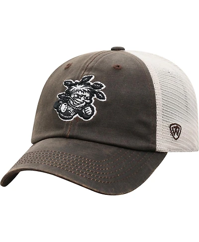 Men's Top of the World Brown Wichita State Shockers Scat Mesh Trucker Snapback Hat
