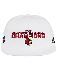 Women's adidas White Louisville Cardinals 2022 Ncaa Women's Basketball Tournament March Madness Final Four Regional Champions Locker Room Adjustable H