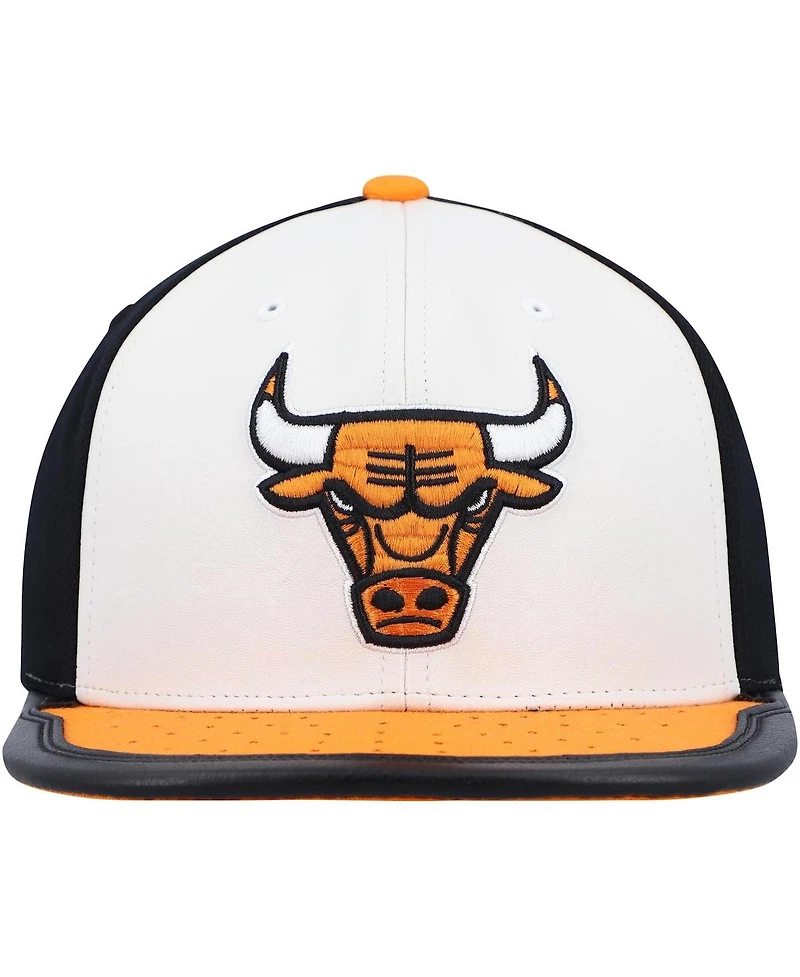 Men's Mitchell & Ness White and Orange Chicago Bulls Day One Snapback Hat