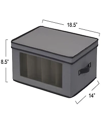 Household Essentials Balloon Wine Glass Storage Box, Windowed Panel and Handles
