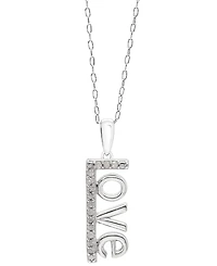 Diamond Love 18" Pendant Necklace (1/10 ct. t.w.) in Sterling Silver