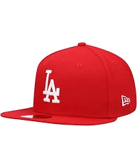 Men's New Era Red Los Angeles Dodgers Logo White 59FIFTY Fitted Hat