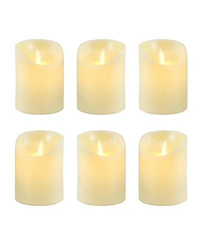 Battery Operated Led Votive with Moving Flame, Set of 6