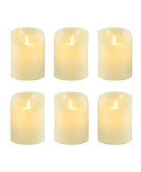 Battery Operated Led Votive with Moving Flame, Set of 6