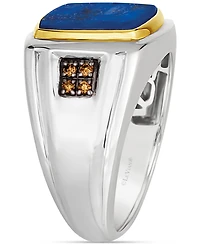 Le Vian Men's Lapis Lazuli & Chocolate Diamond (1/10 ct. t.w.) Ring in Sterling Silver & 14k Gold