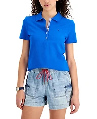 Tommy Hilfiger Women's Solid Short-Sleeve Polo Top