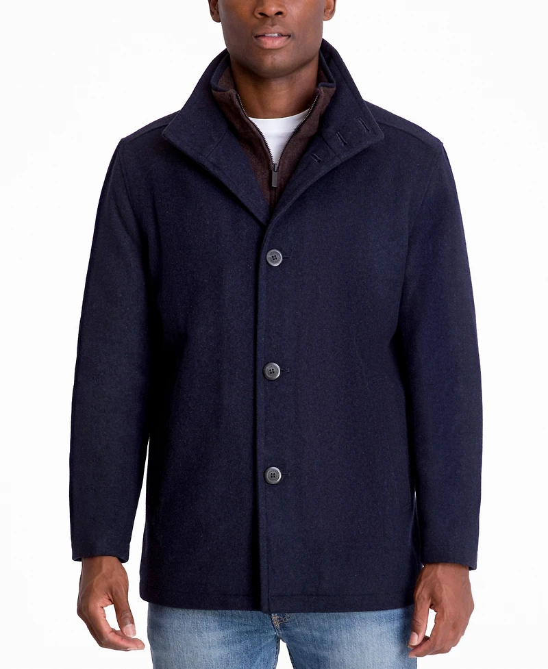 London Fog Men's Wool-Blend Layered Car Coat, Created for Macy's