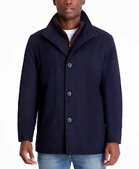 London Fog Men's Wool-Blend Layered Car Coat, Created for Macy's