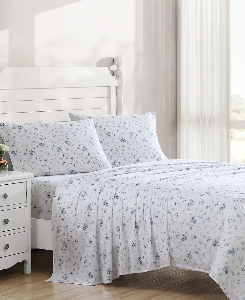 Closeout! Laura Ashley 300 Thread Count Cotton Sateen Pillowcase Pair, Standard