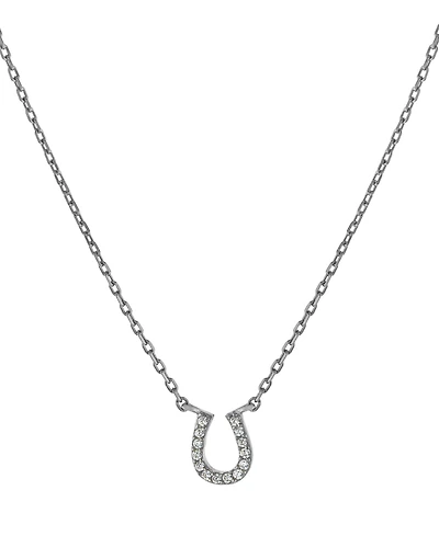 Giani Bernini Cubic Zirconia Horseshoe Pendant Necklace in 18k Gold-Plated Sterling Silver, 16" + 2" extender, Created for Macy's