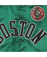 Big Boys Mitchell & Ness Kelly Green Boston Celtics Hardwood Classics Satin Raglan Full-Snap Jacket