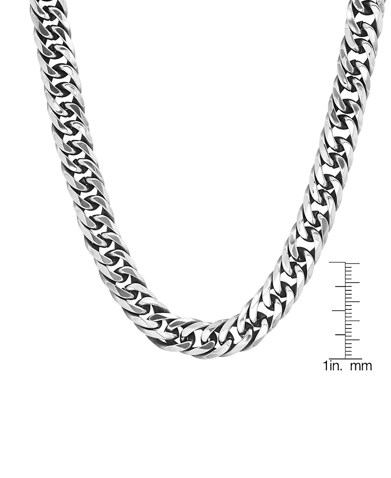 Steeltime Men's Stainless Steel Cuban Link Chain Necklaces