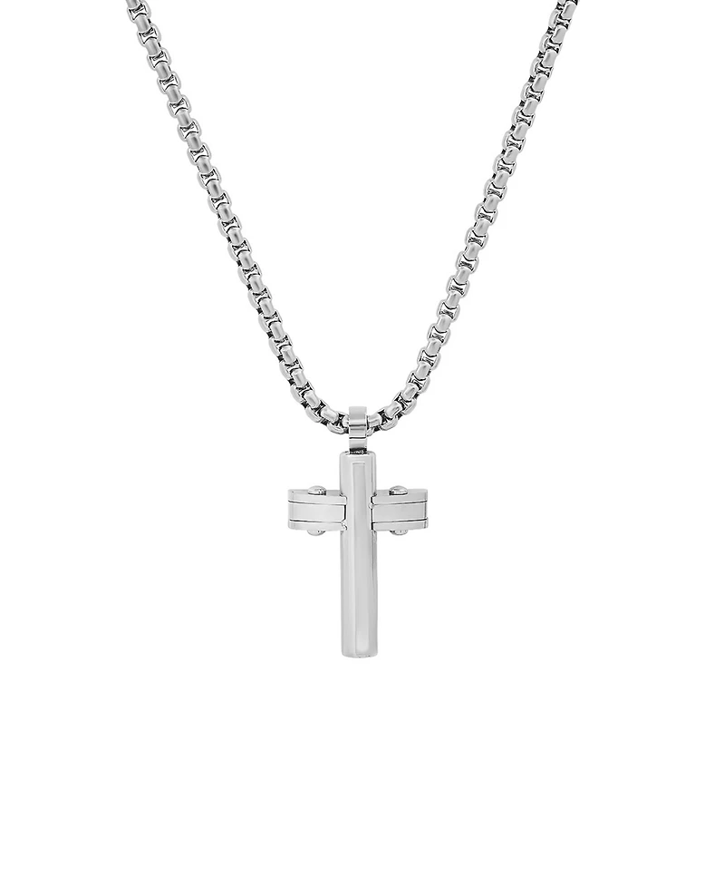 Steeltime Men's Stainless Steel Cross Pendant