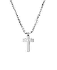 Steeltime Men's Stainless Steel Cross Pendant