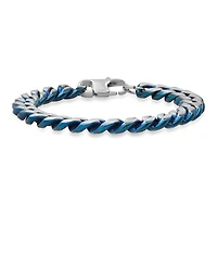 Steeltime Men's Stainless Steel Ion Plating Cuban Link Chain Bracelet
