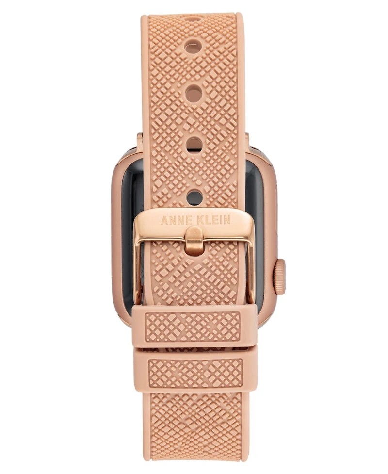 Anne Klein Women's Blush Textured Silicone Band designed for Apple Watch 42mm (Series 1-3 only) & 44/45/46/49mm (Ultra & Ultra 2)