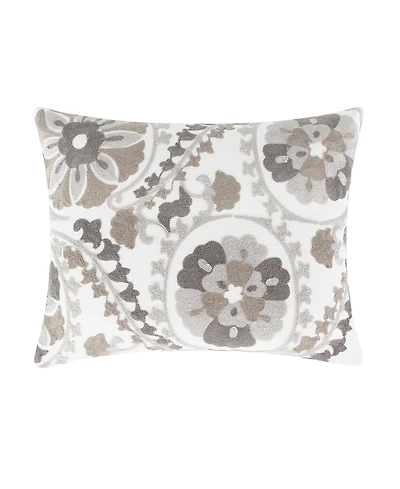 Levtex Mills Waffle Crewel Suzani Decorative Pillow, 14" x 18"