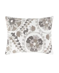 Levtex Mills Waffle Crewel Suzani Decorative Pillow, 14" x 18"