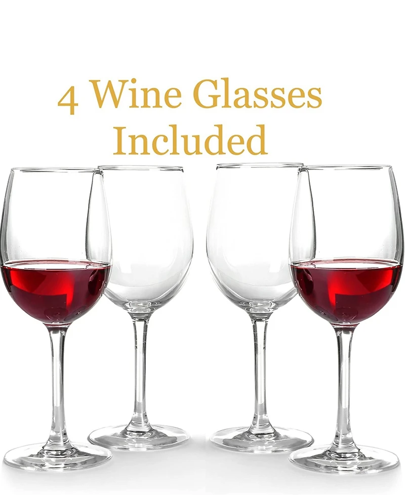 Enjoy Wine Wall Mounted Wine Rack with Wine Glasses, Set of 5