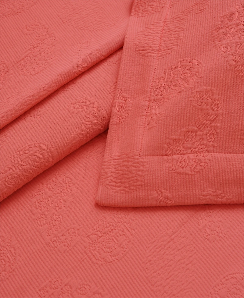 Superior 100% Cotton Paisley Matelasse All-Season -Piece Coverlet Set