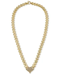 Diamond Heart 17" Heart Link Necklace (5/8 ct. t.w.) in 14k Gold-Plated Sterling Silver