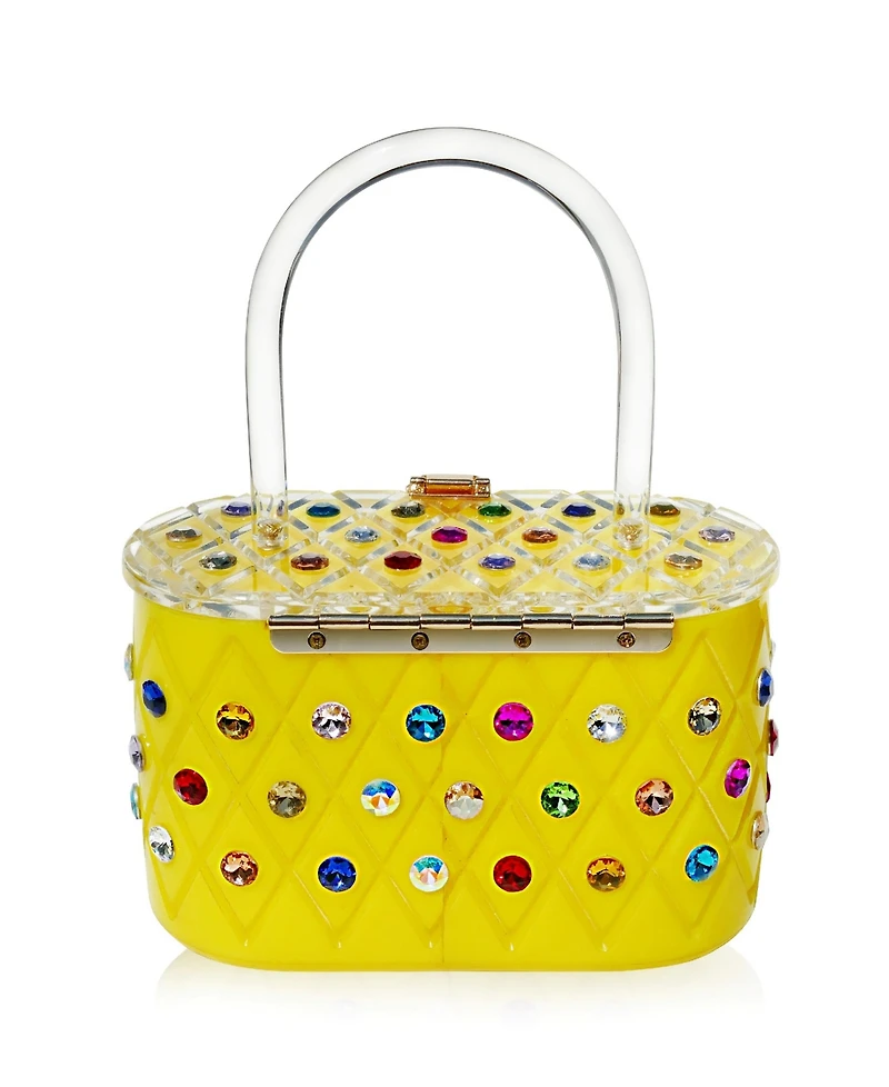 Women's Top Handle Acrylic Box Clutch